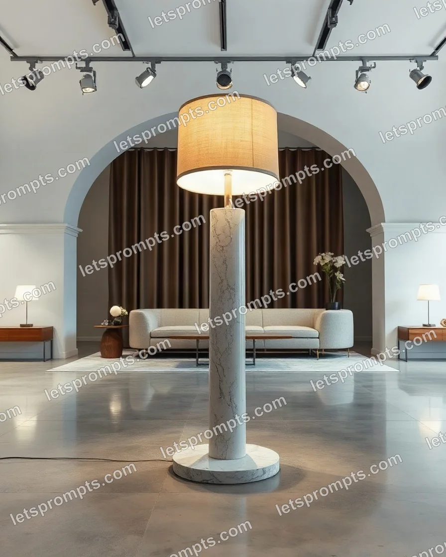Showroom Arc Floor Lamp — AI image prompt sample