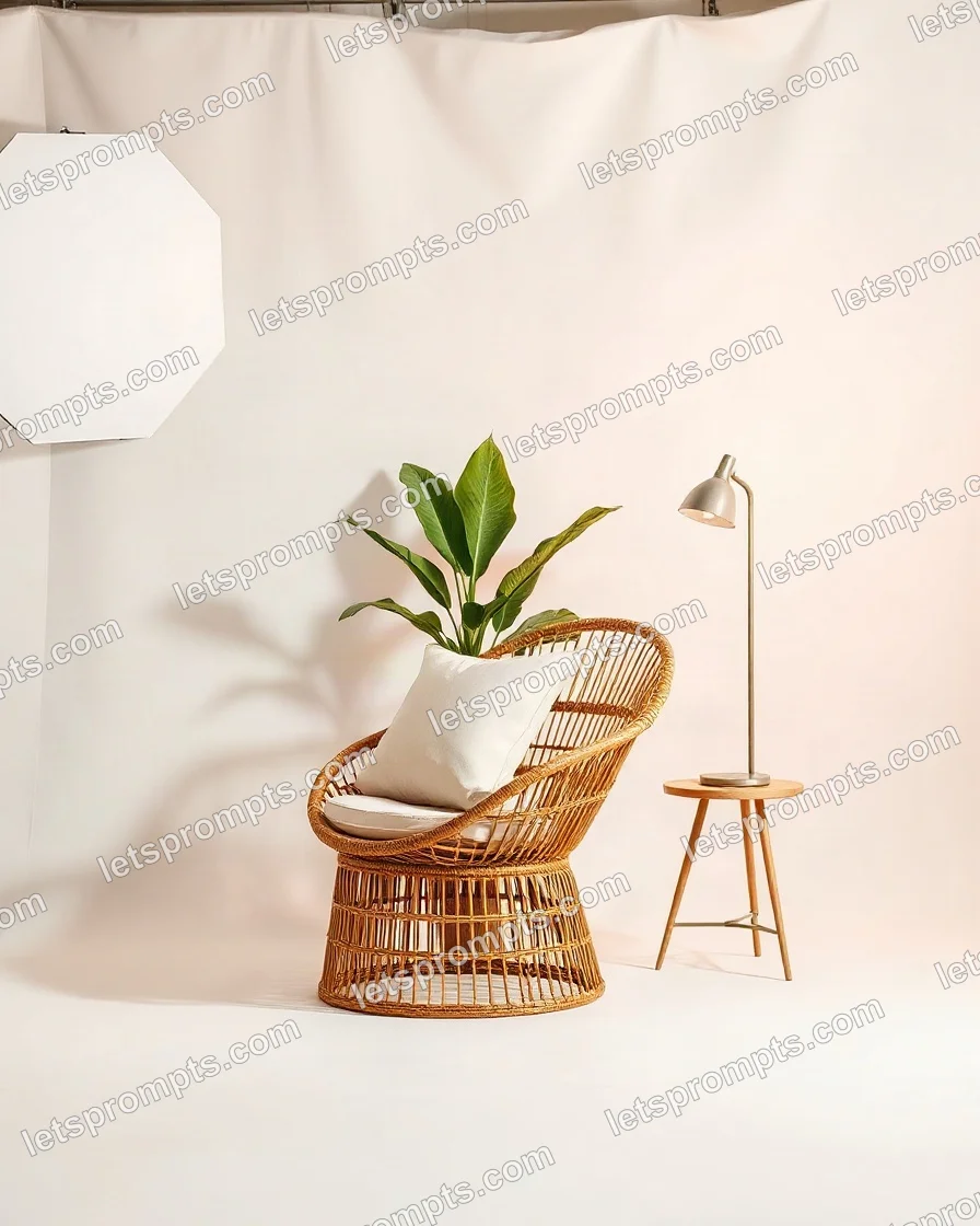 Studio Rattan Chair — AI image prompt sample