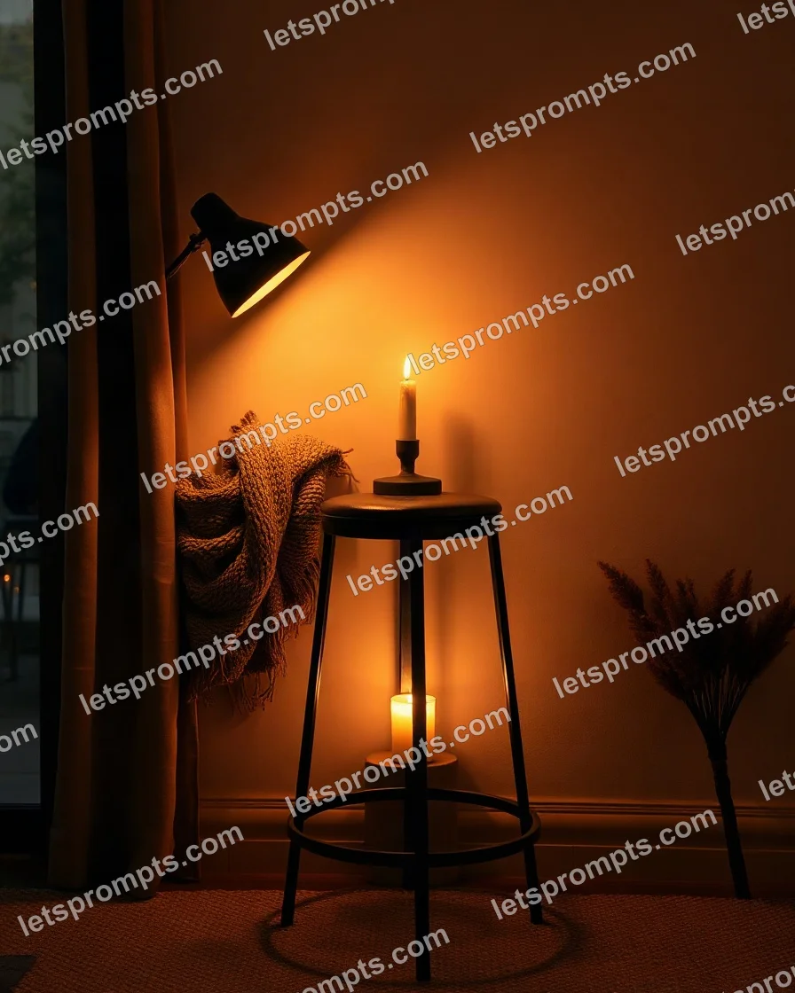 Cozy Evening Bar Stool — AI image prompt sample
