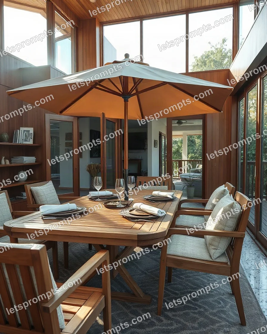 Mid-Century Patio Dining Set — AI image prompt sample
