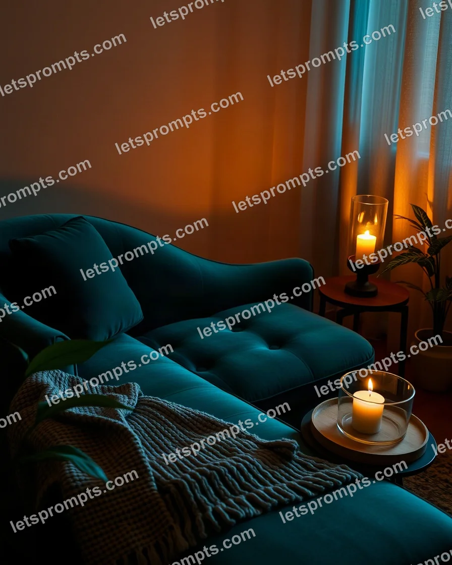 Cozy Evening Chaise Longue — AI image prompt sample