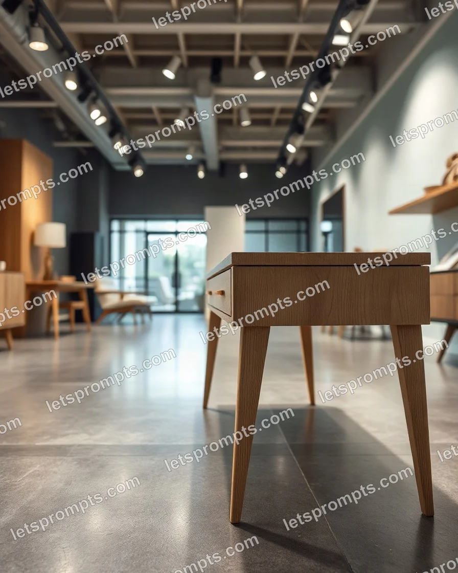 Showroom Writing Desk — AI image prompt sample