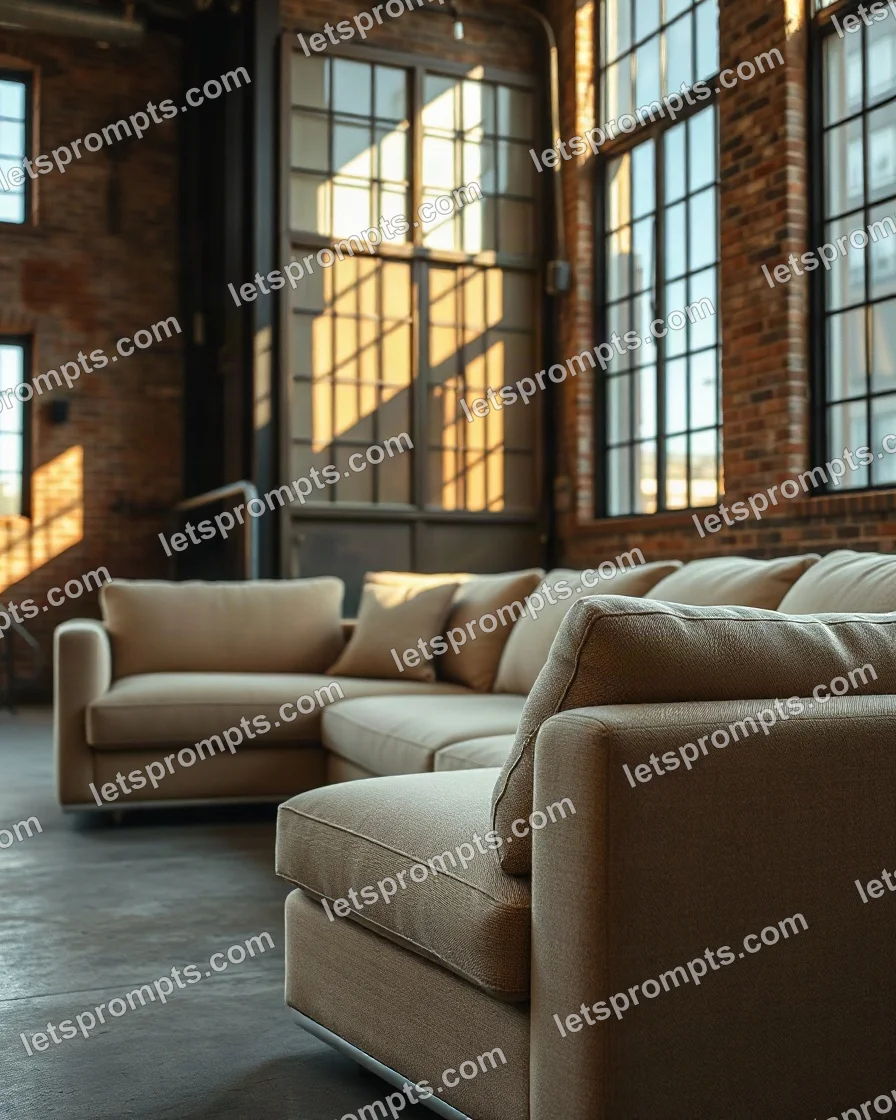 Industrial Loft Modular Sectional — AI image prompt sample