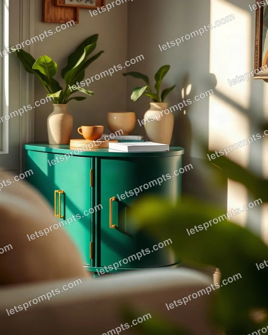 Lifestyle Catalog Emerald Cabinet — AI image prompt sample