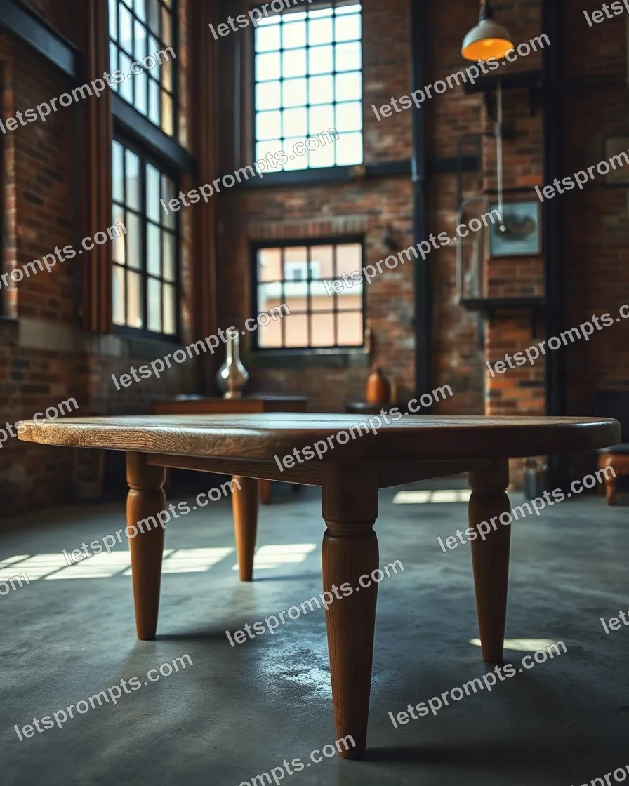 Industrial Loft Dining Table — AI image prompt sample