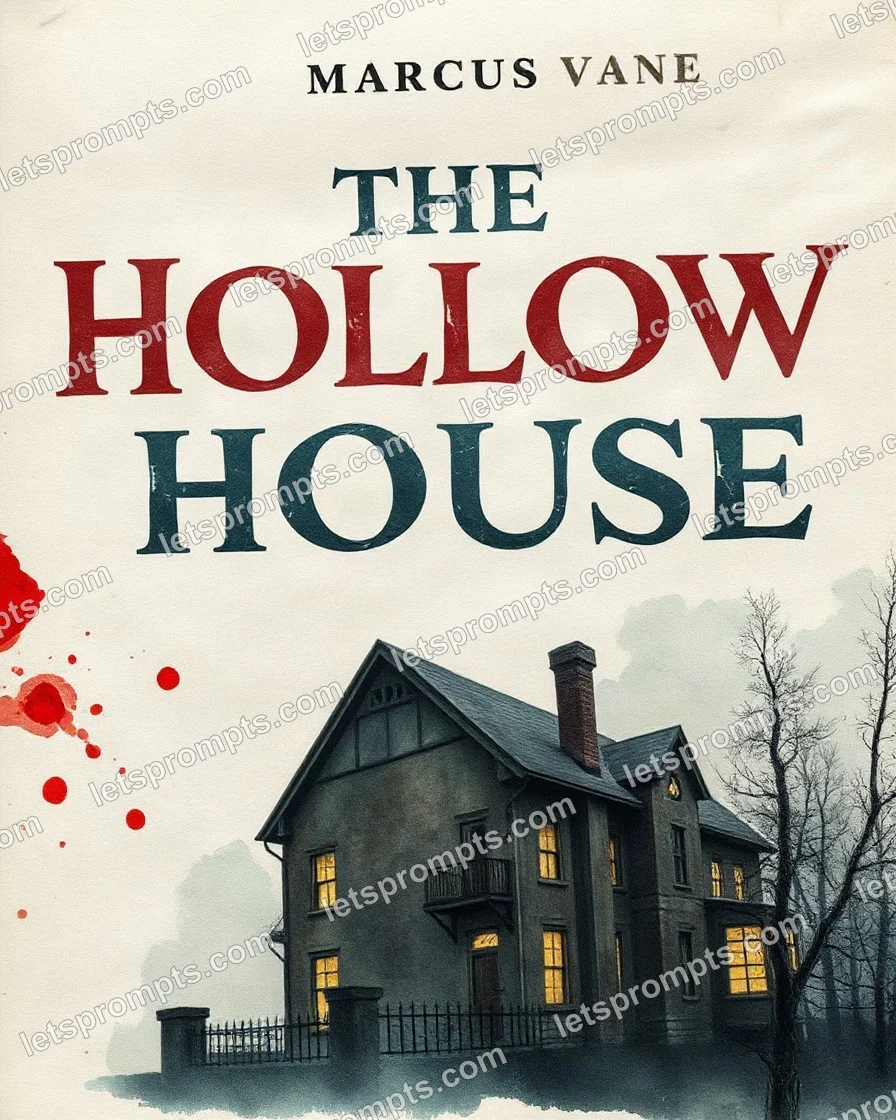 A professional typographic design prompt: watercolor horror novel cover, soft watercolor illustration with visible paper grain bleeding into the margins. Optimised for Flux 1.1 Pro on a 4:5 canvas.