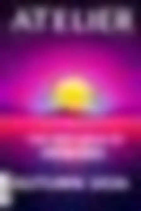 Copy-ready Midjourney v7 prompt for a neon retro art and culture magazine cover (print layout). Retro-futurist neon gradient with a glowing sun and a perspective grid horizon, with lighting, materials, camera, angle and composition details for a 2:3 image.