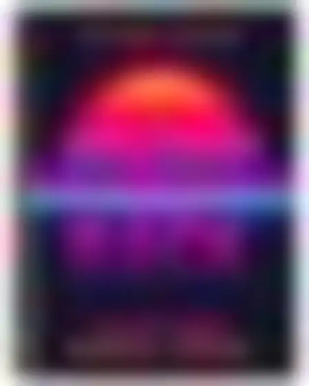 A professional cover design prompt: neon retro thriller novel cover, retro-futurist neon gradient with a glowing sun and a perspective grid horizon. Optimised for Imagen 4 on a 2:3 canvas.