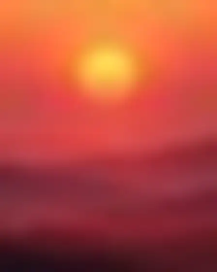 A professional fine art prompt: hazy colour field sun and moon, atmospheric colour-field painting of soft blurred bands of deep red, orange and rose with feathered glowing edges. Optimised for Stable Diffusion XL on a 1:1 canvas.