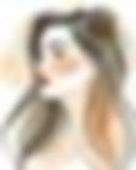 Copy-ready GPT Image prompt for a translucent watercolor woman in profile (editorial illustration). Layered translucent organic watercolor shapes in grey, olive, peach and ink black with soft overlaps and bleeding edges, with lighting, materials, camera, angle and composition details for a 2:3 image.