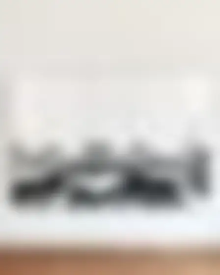 A professional conceptual art prompt: hatched line grid harbor boats, overlapping hand-drawn black hatched-line rectangles forming a minimalist grid composition on pale grey paper. Optimised for GPT Image on a 4:5 canvas.
