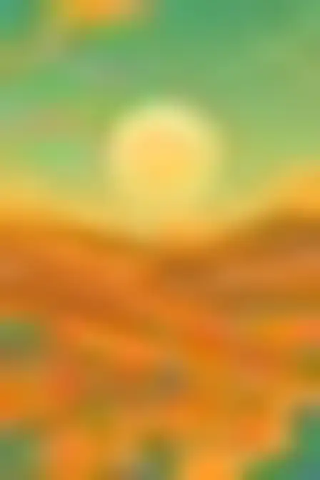 Conceptual Art AI image prompt for a groovy swirls desert dunes: groovy 1970s psychedelic pattern of layered liquid swirls in teal, mustard, orange and cream with rounded flat shapes. Written for Midjourney v7 on a 2:3 canvas, with lighting, materials, lens, angle and composition direction included.