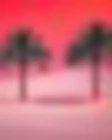 Fine Art AI image prompt for a hazy colour field palm oasis: atmospheric colour-field painting of soft blurred bands of deep red, orange and rose with feathered glowing edges. Written for GPT Image on a 2:3 canvas, with lighting, materials, lens, angle and composition direction included.
