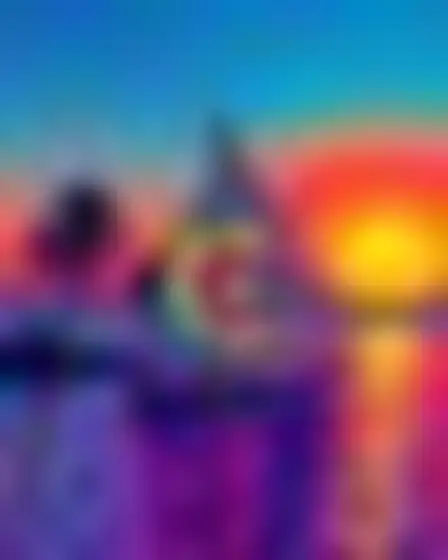 Conceptual Art AI image prompt for a op-art psychedelic nile felucca: psychedelic op-art of concentric rainbow rings, zebra stripes and optical wave patterns in vivid saturated colour. Written for Imagen 4 on a 4:5 canvas, with lighting, materials, lens, angle and composition direction included.