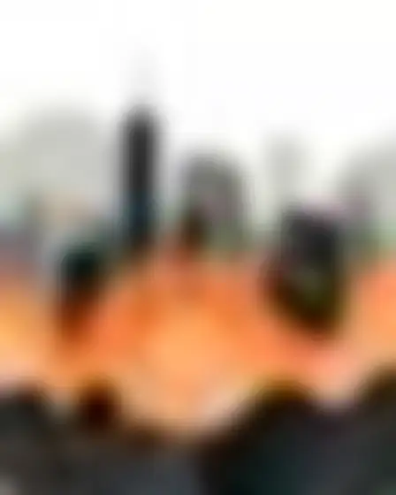 Translucent Watercolor City Skyline — AI image prompt sample