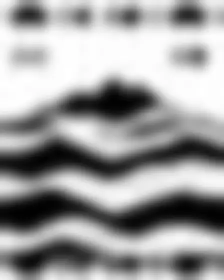 Copy-ready Midjourney v7 prompt for a quarter-circle tile pattern mountain range (editorial illustration). Monochrome black on off-white repeating tile pattern of interlocking quarter circles and half circles in a tight grid, with lighting, materials, camera, angle and composition details for a 4:5 image.