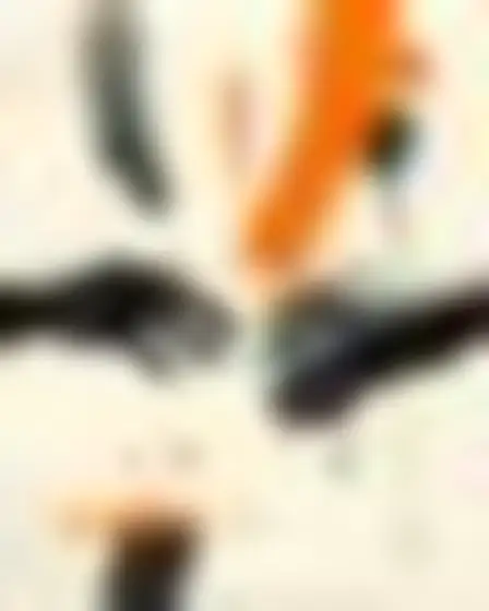 Copy-ready GPT Image prompt for a gestural ink brush reaching hands (fine art). Bold gestural black ink brushstrokes with dry-brush streaks and splatter plus one ochre-orange sweep on warm off-white textured paper, with lighting, materials, camera, angle and composition details for a 1:1 image.
