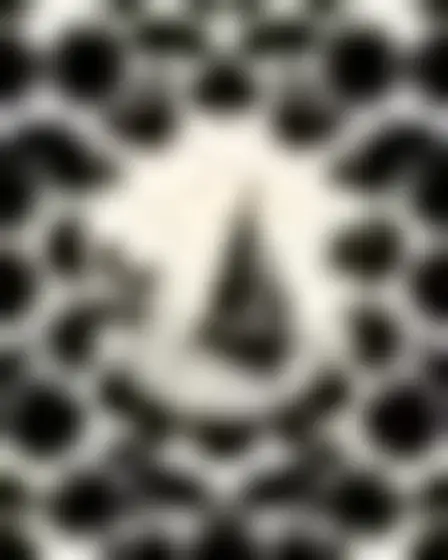 A professional editorial illustration prompt: quarter-circle tile pattern nile felucca, monochrome black on off-white repeating tile pattern of interlocking quarter circles and half circles in a tight grid. Optimised for Stable Diffusion XL on a 4:3 canvas.