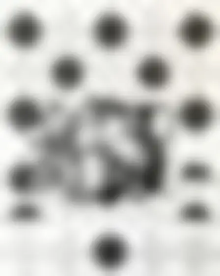 A professional fine art prompt: quarter-circle tile pattern fruit still life, monochrome black on off-white repeating tile pattern of interlocking quarter circles and half circles in a tight grid. Optimised for Stable Diffusion XL on a 2:3 canvas.