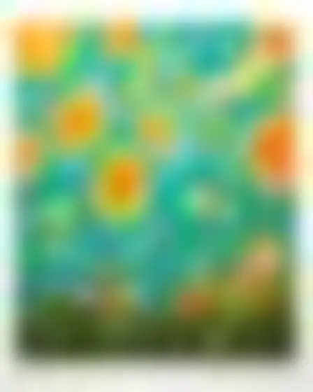 A professional fine art prompt: groovy swirls wildflower meadow, groovy 1970s psychedelic pattern of layered liquid swirls in teal, mustard, orange and cream with rounded flat shapes. Optimised for Flux 1.1 Pro on a 1:1 canvas.