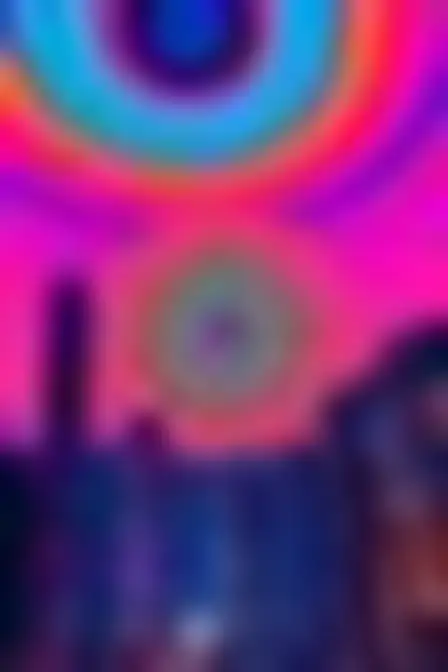 Op-Art Psychedelic City Skyline — AI image prompt sample