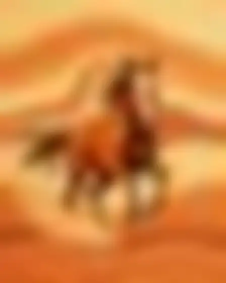 Editorial Illustration AI image prompt for a woodgrain waves galloping horse: flowing 1970s wood-grain wave lines in rust, cream, sage and brown forming layered arches and ripples like inlaid veneer. Written for GPT Image on a 2:3 canvas, with lighting, materials, lens, angle and composition direction included.