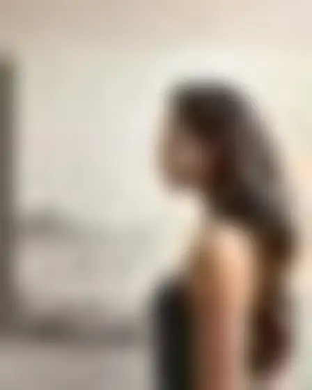 Copy-ready Imagen 4 prompt for a misty minimal landscape woman in profile (digital painting). Minimal abstract landscape in washed grey and warm beige with soft horizontal bands, faint distant forms and plaster texture, with lighting, materials, camera, angle and composition details for a 4:5 image.