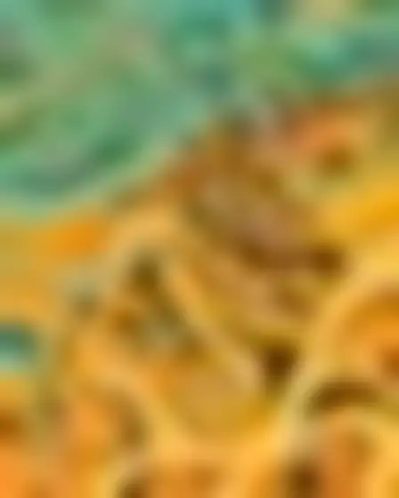 A professional digital painting prompt: groovy swirls hillside village, groovy 1970s psychedelic pattern of layered liquid swirls in teal, mustard, orange and cream with rounded flat shapes. Optimised for Imagen 4 on a 1:1 canvas.