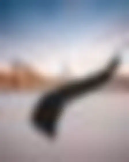 A professional conceptual art prompt: speed blur sweep city skyline, long-exposure motion blur of a single black sweeping brush arc with feathered speed streaks on a pale ground. Optimised for GPT Image on a 4:5 canvas.