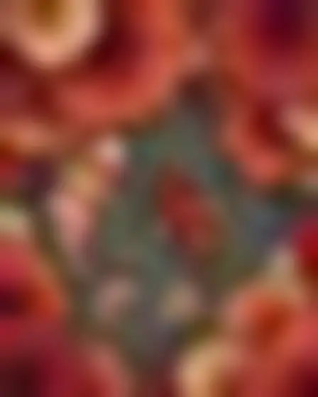 Fine Art AI image prompt for a botanical leaf pattern koi pond: dense tonal botanical pattern of overlapping fan-shaped leaves in burgundy, rust and tan with a layered watercolor feel. Written for GPT Image on a 1:1 canvas, with lighting, materials, lens, angle and composition direction included.