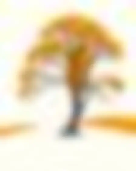 Copy-ready Imagen 4 prompt for a boho totem shapes lone tree (digital painting). Boho abstract of stacked ochre-mustard geometric totem shapes cut like paper on a pale textured cream background, with lighting, materials, camera, angle and composition details for a 4:5 image.