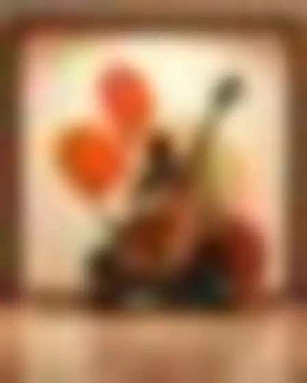 Mid-Century Curves Oud Player — AI image prompt sample