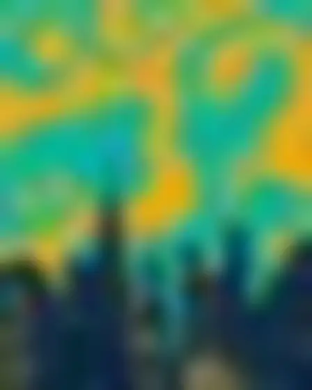 A professional conceptual art prompt: groovy swirls city skyline, groovy 1970s psychedelic pattern of layered liquid swirls in teal, mustard, orange and cream with rounded flat shapes. Optimised for Stable Diffusion XL on a 4:5 canvas.