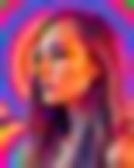Conceptual Art AI image prompt for a op-art psychedelic woman in profile: psychedelic op-art of concentric rainbow rings, zebra stripes and optical wave patterns in vivid saturated colour. Written for Imagen 4 on a 2:3 canvas, with lighting, materials, lens, angle and composition direction included.