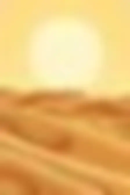 A professional digital painting prompt: woodgrain waves desert dunes, flowing 1970s wood-grain wave lines in rust, cream, sage and brown forming layered arches and ripples like inlaid veneer. Optimised for Midjourney v7 on a 2:3 canvas.